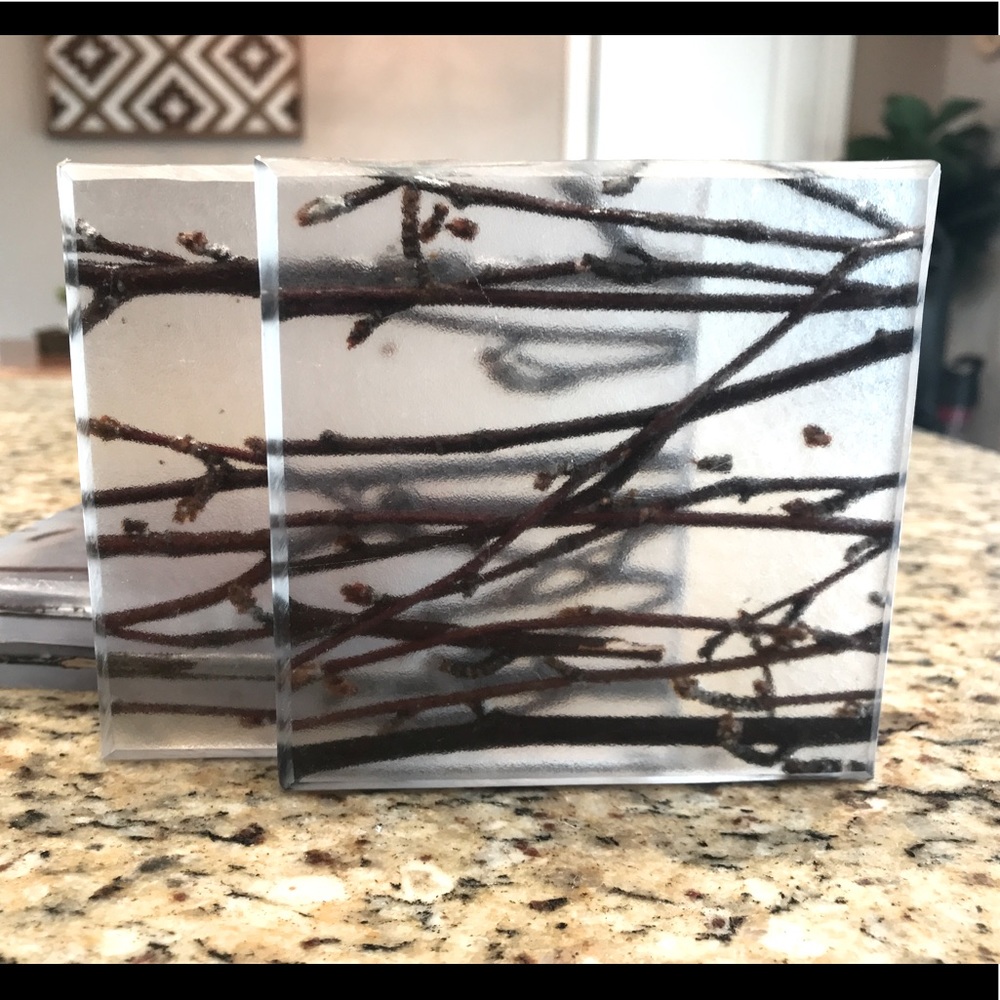 Acrylic Earthy Tree Stem Coasters- Set of 4